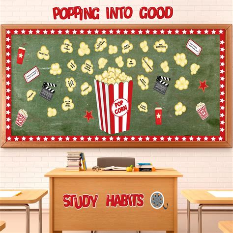 Buy Colarr 74 Pcs Popcorn Classroom Bulletin Board Decorations Good ...