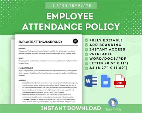 Employee Attendance Policy Template | ProBizTemplates