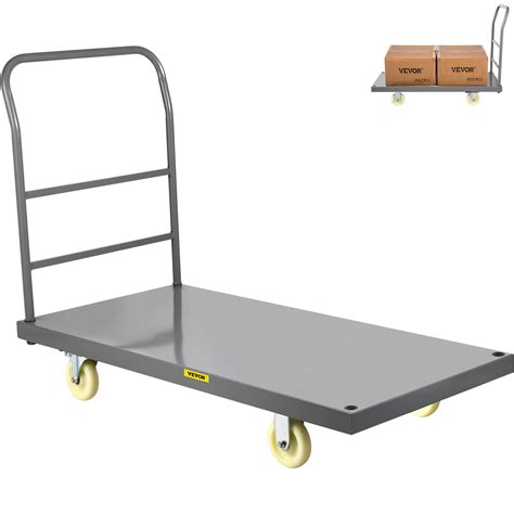 VEVOR Platform Truck, 2000 lbs Capacity Steel Flatbed Cart, 47" Length ...