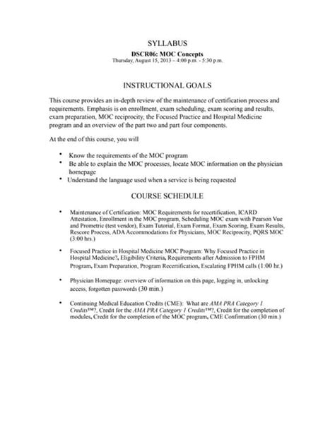 Syllabus Examples 的图像结果