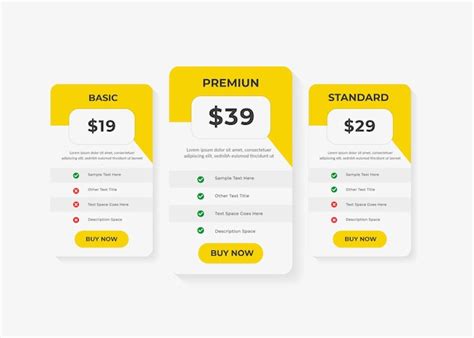 3-Plan-Preistabellen-Vorlagendesign | Premium Vektor