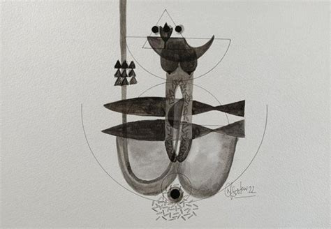 "Untitled 216": Steel Grey Acrylic Painting by Narendra Jatav – ArtZolo.com