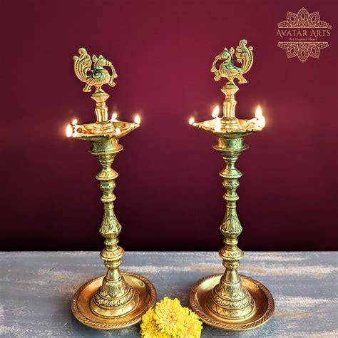 Brass Annapakshi/ Peacock Five Wick Oil Lamp – Avatar Arts