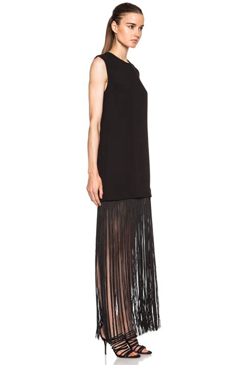 Nomia Fringe Poly Dress in Black | FWRD