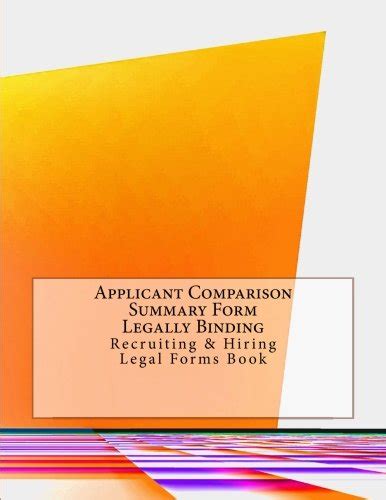 Buy Applicant Comparison Summary Form - Legally Binding: Recruiting ...