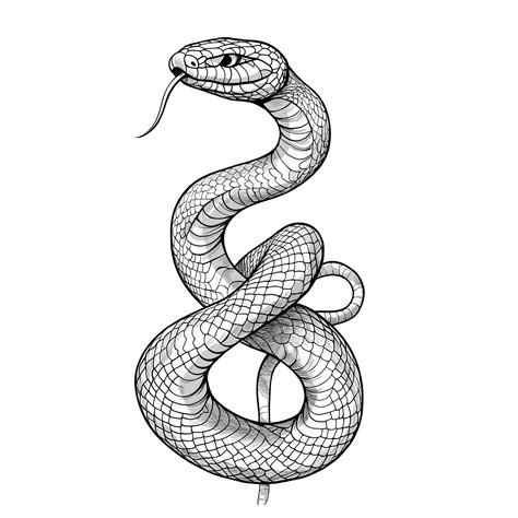 A black and white drawing of a snake with a black and white snake | Premium AI-generated image