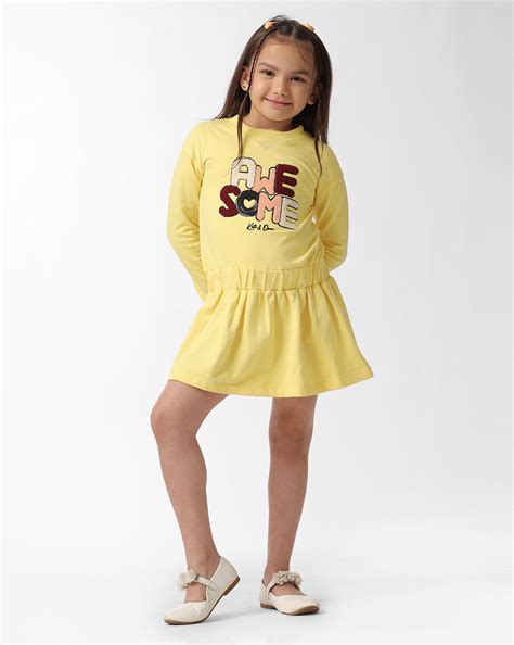 Girls Embroidered Knitted Dress