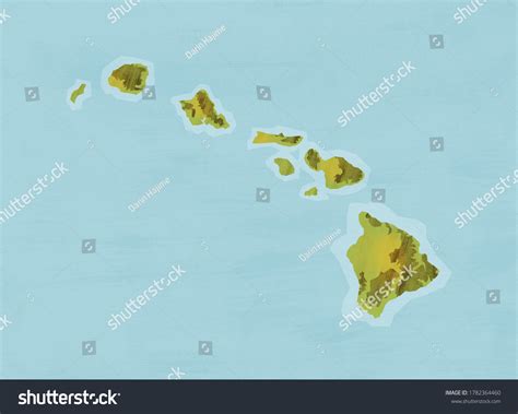 Hawaii Hawaiian Islands Map Chart: ภาพประกอบสต็อก 1782364460 | Shutterstock