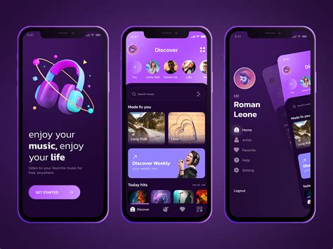 Music social app on Behance | Music app design, Social app design ...