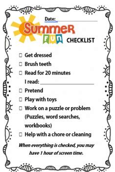 Summer Fun Checklist 的图像结果