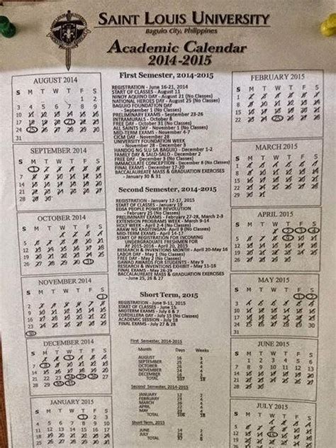 St Johns Academic Calendar