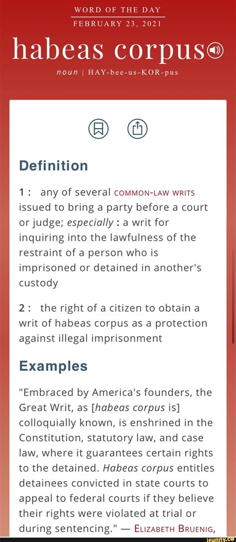 Habeas Corpus Definition