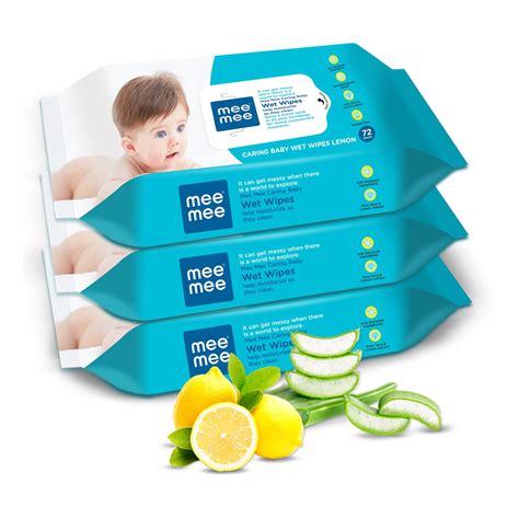 Mee Mee Baby Gentle Wet Wipes Infused with Aloe vera & Lemon Extracts ...
