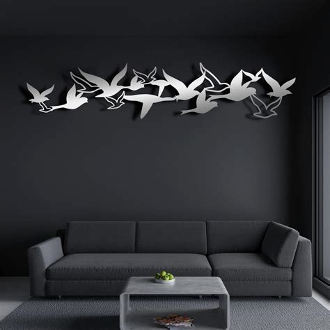 Amazon.com: ICEWQOQU Metal Birds Wall Art, Flying Birds Flock Decor ...