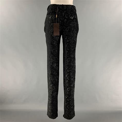 GUCCI Size 4 Black Rayon Blend Jacquard Low Rise Dress Pants For Sale ...