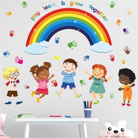 Amimagen Play Learn & Grow Together Wall Stickers - Inspirational ...