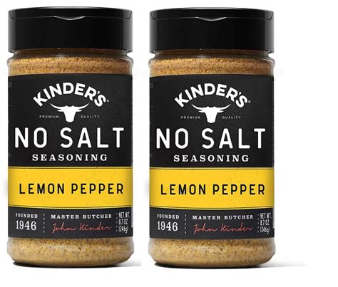 Amazon.com : Kinders No Salt Lemon Pepper Seasoning Bundle: (2) 8.7oz ...