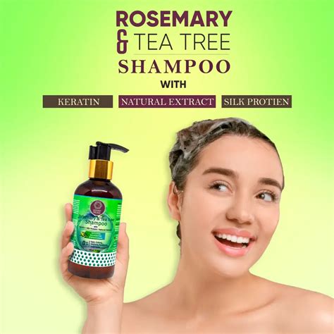 Rosemary & Tea Tree Shampoo with Silk Protein I Keratin I Natural Extr ...