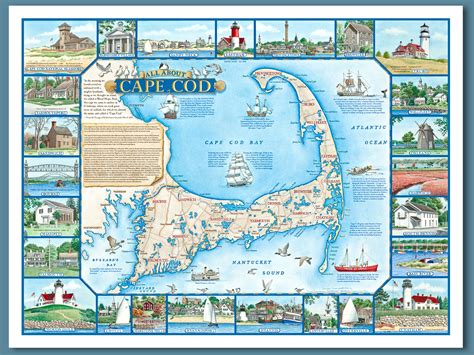 "All About Cape Cod" Illustrated Map — Dana Gaines, Images and ...