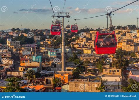 SANTO DOMINGO, DOMINICAN REPUBLIC - NOVEMBER 8, 2018: Teleferico Cable Car in Santo Domingo ...
