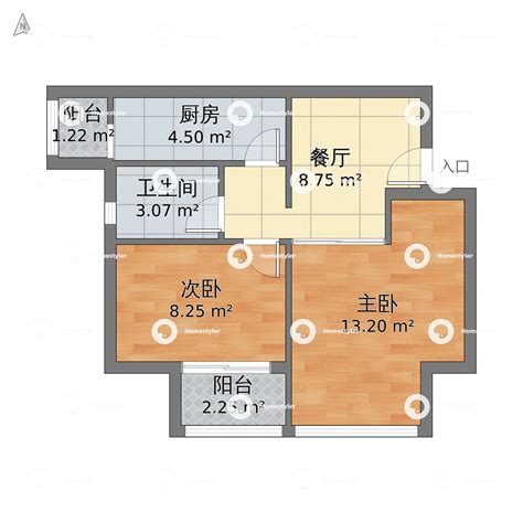 北京市朝阳区四惠壹线国际惠泽62单元两室一厅一卫一厨建筑面积48㎡-v2户型图 - 小区户型图 -躺平设计家