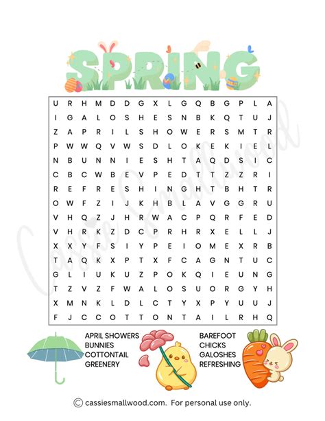 13 Cute Spring Word Search Puzzles (Free Printable) - Cassie Smallwood