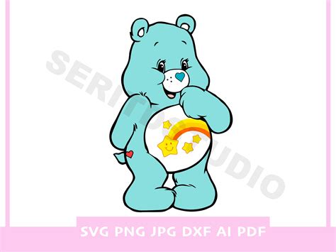 1 Care Bear Wish Bear Printable Cricut Iron on Transfer Shirt T-shirt ...