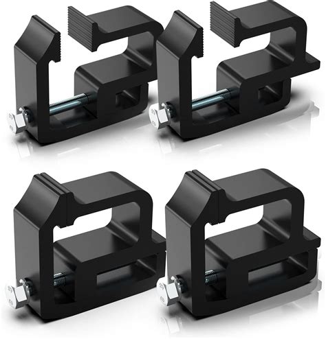 Cholila Cover 4 Pack Premium Aluminum Truck Topper Clamps, Black, Compatible with Chevy ...