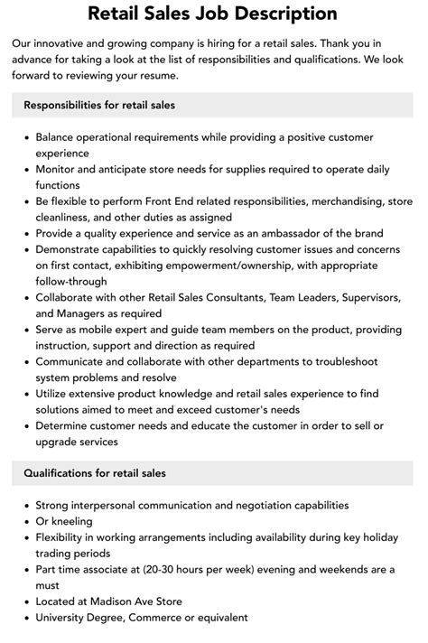 Image result for Retail Asset Description Job