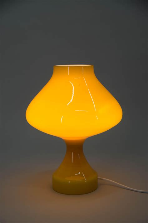 All Glass Yellow Table Lamp by Valasske Mezirici, 1970s For Sale at 1stDibs