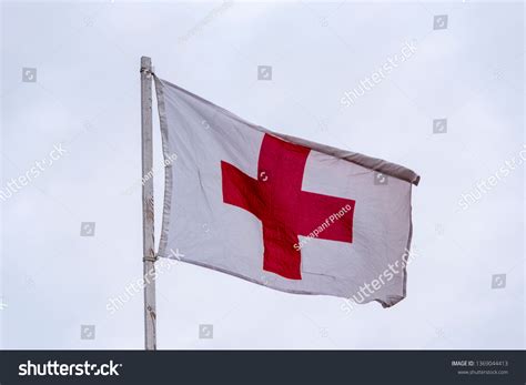White Red Flag With Cross