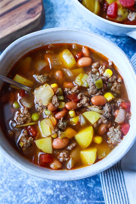Hearty and Easy Crockpot Cowboy Soup Recipe - Bless This Meal