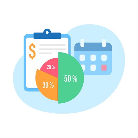 Budgeting, share of income, budget allocation concept illustration flat ...