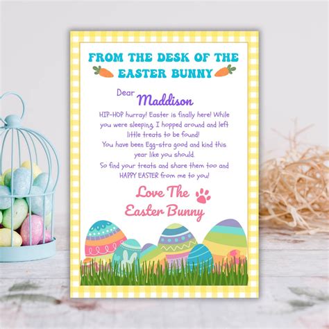 Printable Letter From the Easter Bunny Colourful Easter Letter Easter Egg Hunt Letter Template ...