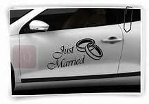 ISEE360® Just Married Ring Car Stickers Exterior for Windows Sides Hood ...