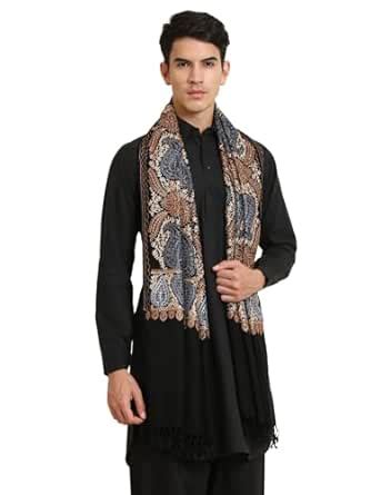 Buy Zamour Fine Wool Stole for Men, Luxury Kashmiri Silk Embroidery ...