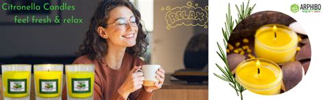 ARPHIBO Scented Candles Set of 3 Citronella Lemongrass Citrus Natural ...