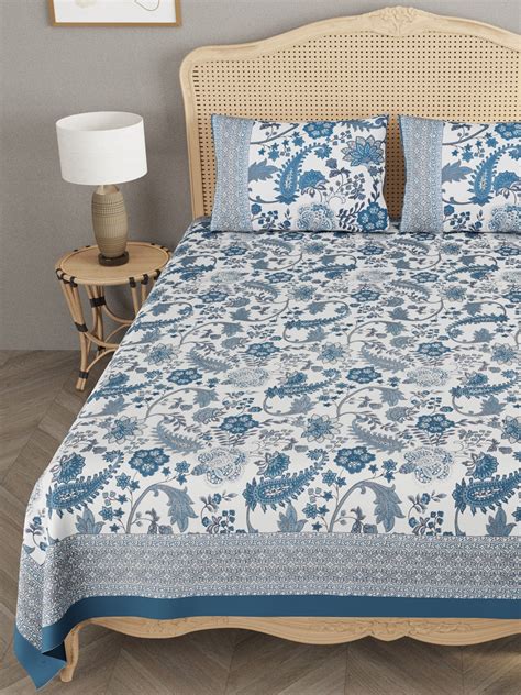 Floral printed Super King Bedsheet with 2 Pillow Covers – Houseofgulab