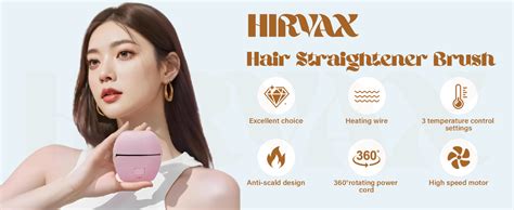 Hirvax Mini Cordless Hair Straightener Brush | Rechargeable with ...