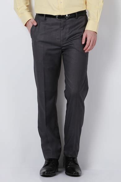 Buy Men Grey Solid Regular Fit Formal Trousers Online - 178772 | Peter ...