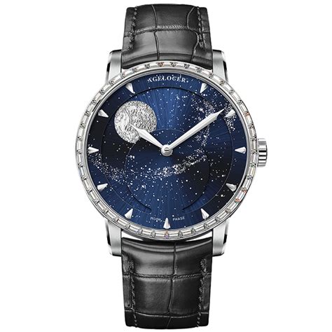 Agelocer Astronomer Men's Automatic Mechanical Glaxy Moonphase Watch ...