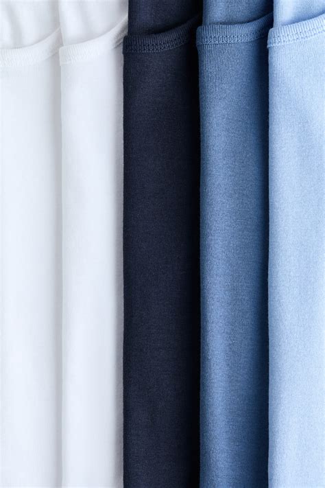 5-pack cotton vest tops - Navy blue/White - Kids | H&M IN