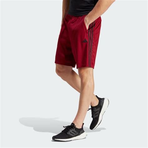 adidas Train Essentials Piqué 3-Stripes Training Shorts - Burgundy ...