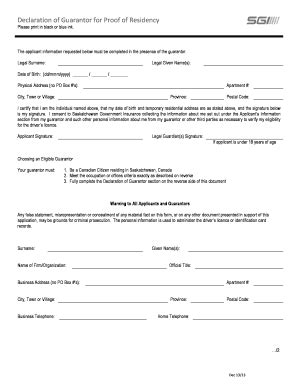Declaration From A Guarantor - Fill and Sign Printable Template Online