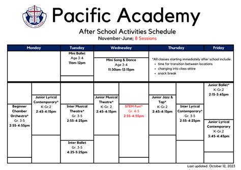 Calendar – PACE Programs