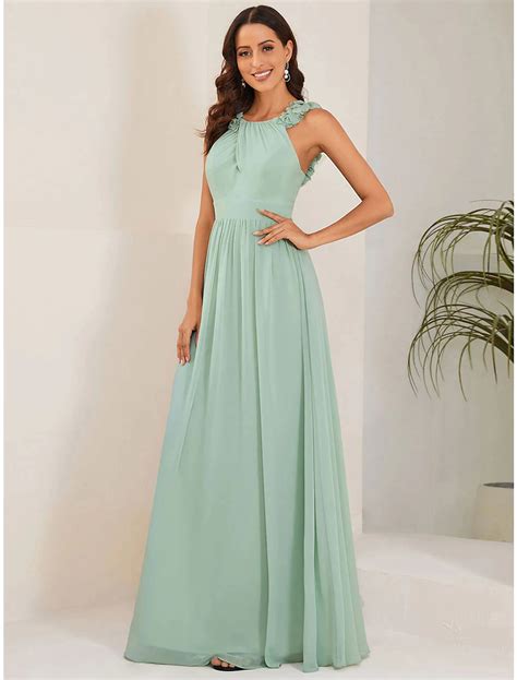 A-Line Wedding Guest Dresses Elegant Dress Formal Floor Length Sleevel ...
