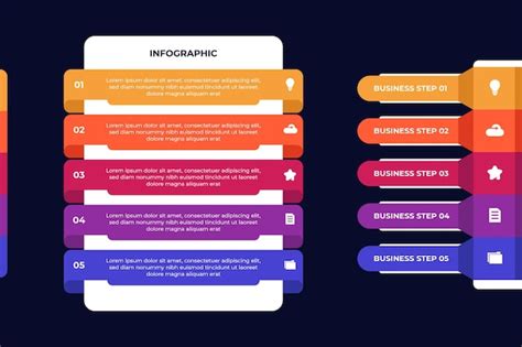 Bunte Business Steps Infografik-Vorlage | Premium Vektor