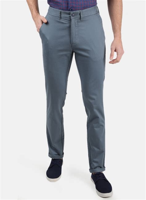 Buy Men Grey Plain Trousers Online in India - Monte Carlo