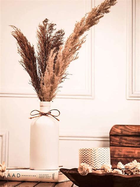 PUREZENTO Modern Ceramic Vase 8 inch White with differing Unique Rope ...