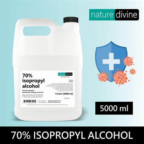 5 Litre Nature Divine 70% Isopropyl Alcohol, IPA Rubbing Alcohol, Hand ...